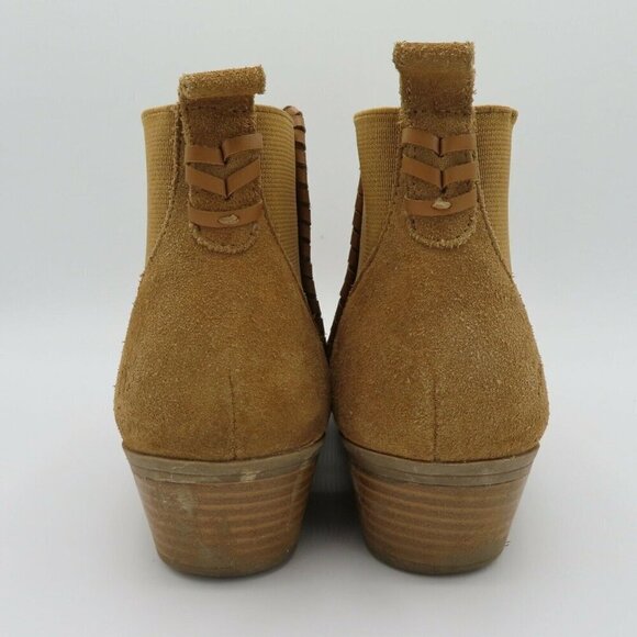 Jack Rogers Womens 7 Brown Ankle Boots Booties Woven Edges Western Southwestern - Picture 5 of 8